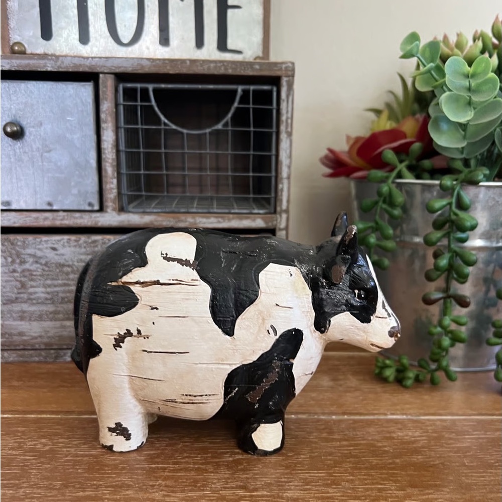 New Rustic Farmhouse Distressed Cow - Picture 4 of 4